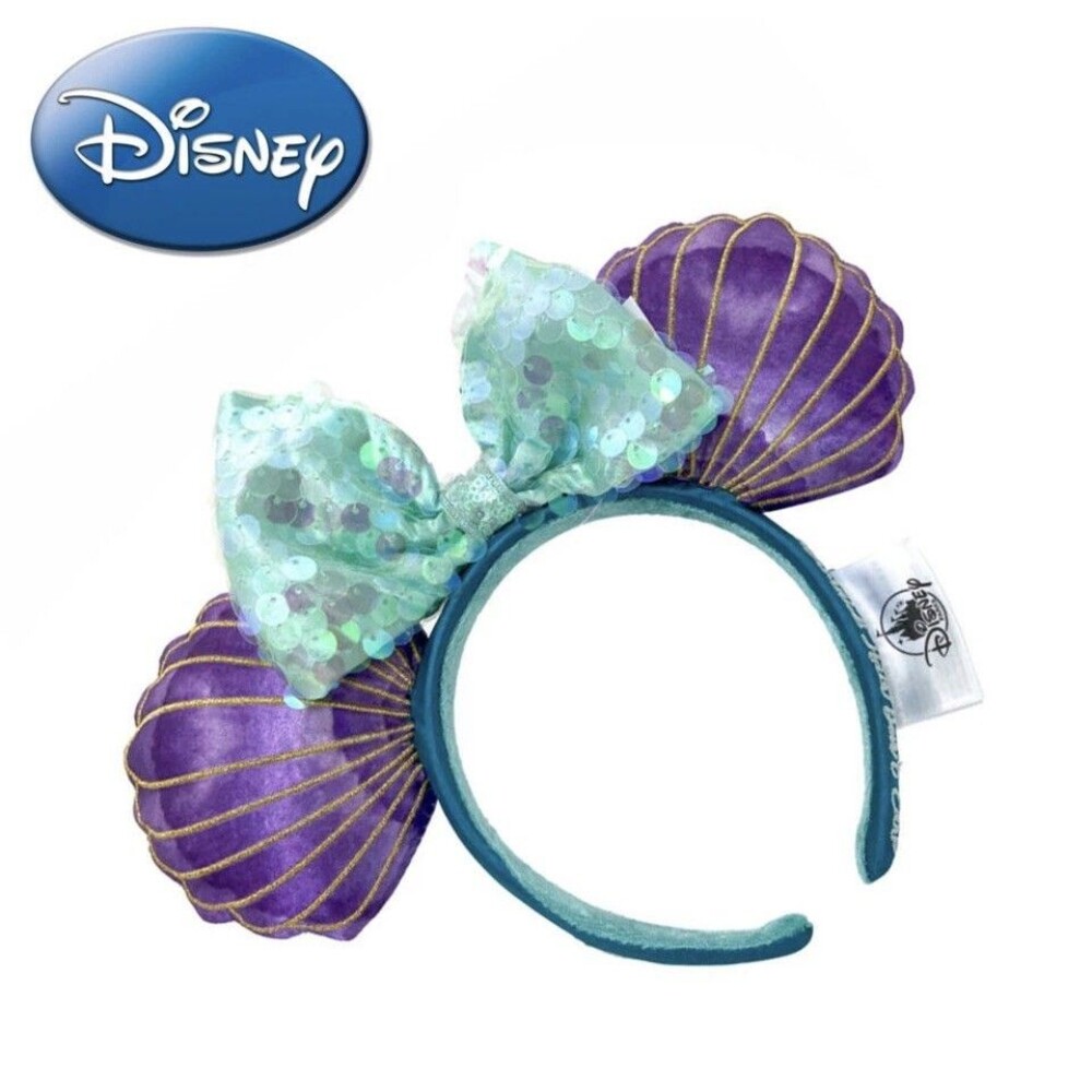 Authentic Disney Parks Ears Little Mermaid Ariel Purple Iridescent Minnie Ears